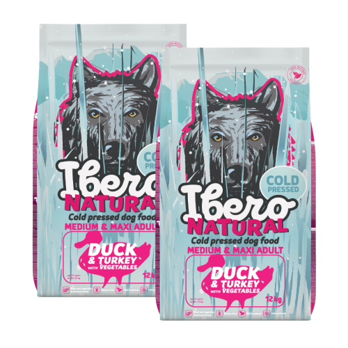 Ibero Cold Press Dog Medium & Maxi Adult Duck&Turkey - 2x12kg