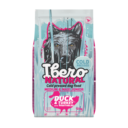 Ibero Cold Press Dog Medium & Maxi Junior Duck&Turkey - 12kg 