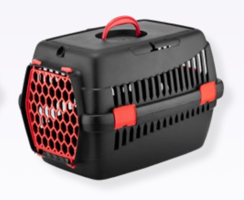 4DOG Deluxe Prepravka 49x35x32, 5cm - Čierno/červená