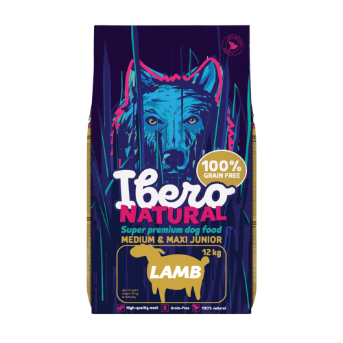 Ibero Grain Free Dog Medium & Maxi Junior Lamb - 12kg