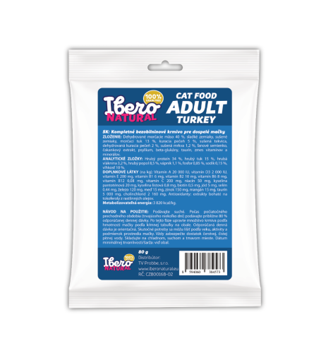 Vzorka - Ibero Grain Free Cat Hairball Turkey - 80g