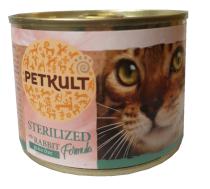 Petkult Cat Konzerva Sterilised Králik - 12x185g (10 + 2 gratis)