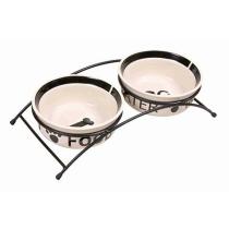 Trixie Set Keramická Miska a Stojanček - 2x1, 6l/15cm