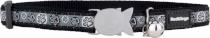 RedDingo Obojok Paw Impression Black - 12mm/20 až 32cm